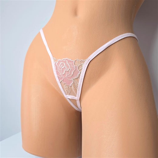 Micro Lace Thong, Sheer Y-string Bikini, Handmade Thong, Crotchless Panty, Extreme String Bikini, String Thong Women High Cut - Etsy UK