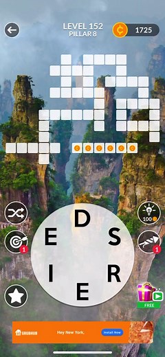 Level 152 of Wordscapes #wordscapes #answers #fyp #help #wordscapesanswers