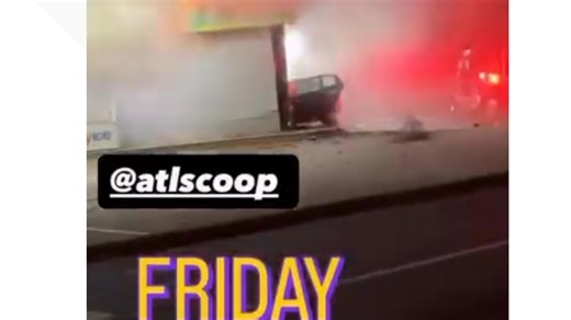 Car crashes through DeKalb County gas station, causing dramatic flare-up