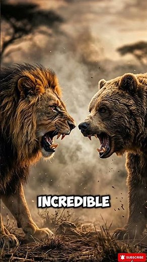 Lion vs Grizzly Bear — Who Wins? 🦁🐻 #shorts