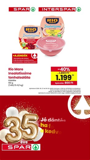 SPAR - Jó döntés már 35 éve - Kiemelt ajánlatok (2026.08.27. - 2026.09.02.)