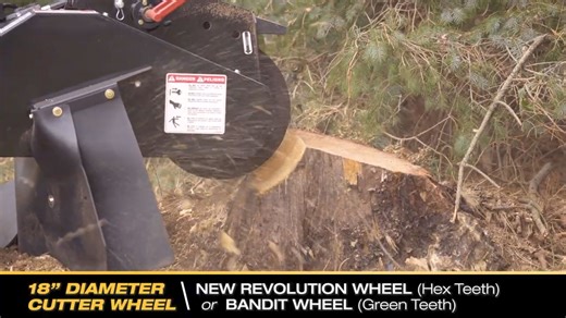 The Bandit SG-40 & SG-40W are powerful, go-anywhere stump grinders equipped with a Kohler 38 horsepower gas engine. The SG-40 features durable, turf-friendly rubber tracks. The 18" diameter cutter wheel and wide 47" swing radius means even larger stumps are eliminated quickly and efficiently. With a max travel speed of over 2.5 MPH you can get from stump to stump in no time at all. And the pivoting control module means you'll have an excellent view of the grinding action, no matter the position 