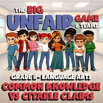 Common Knowledge vs Citable Claims BIG UNFAIR ELA Game - No Prep Grade 11 Review