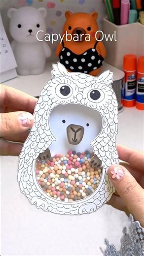Capybara Owl paper craft transparent balls inside