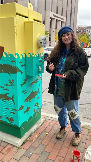 The first utility box has been painted! ✅ Thanks @goose_ifer for sharing your art with downtown Portland! 📍Congress St outside of the Portland Library | Portland Downtown