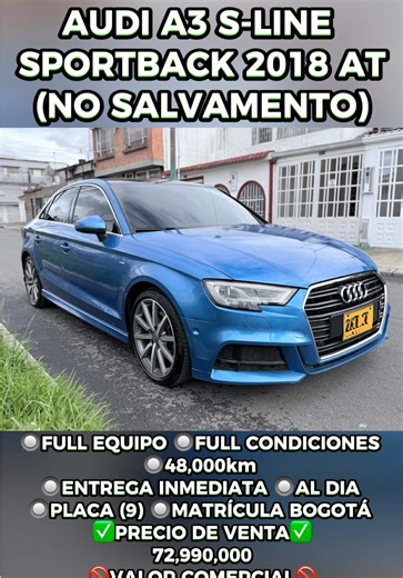AUDI A3 S-LINE SPORTBACK 2018 A LA VENTA