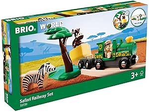 BRIO World - 33720 Safari Railway Set - Imaginitive Wooden Toy Train Set for Toddlers | Creative Play | Expansion Compatible |Safety Tested | Ideal for Kids Age 3 and Up