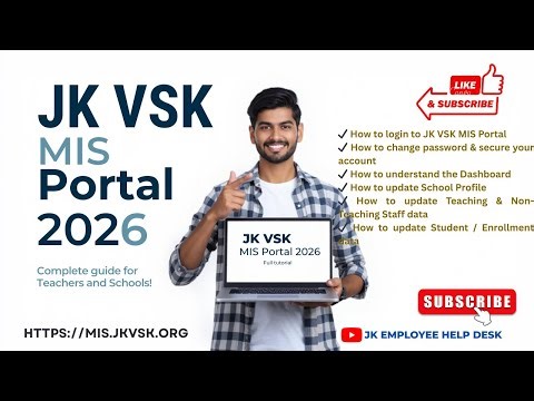 MIS Portal 2026 Full tutorial | Complete Guide for J&K Teachers & Schools | JK VSK MIS Portal