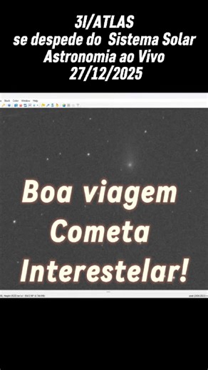 Astronomia ao Vivo on Instagram: "3I/Atlas, o Cometa Interestelar se despede do sistema solar desmentindo todas as especulações! Depois de cruzar nosso sistema solar, ele agora se afasta de nós de forma absolutamente natural e previsível, como foi dito quando ele apareceu, Centenas de picaretas levantaram as mais bizarras e idiotas conspirações sobre ele. Essas mesmas pessoas desapareceram da Internet agora que ele vai embora sem nenhuma novidade além das esperadas pela ciência. Que sirva de liç