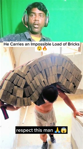 He Carries an Impossible Load of Bricks 😲🔥#shorts #respect