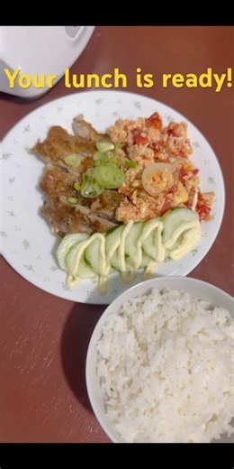 Crispy chicken and tomato egg stir fry