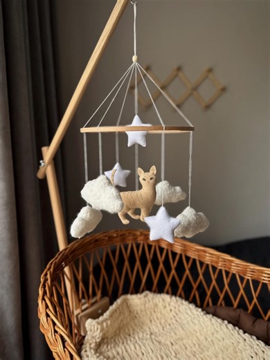 Cat Mobile for Nursery, Cat Baby Mobile, Gender Neutral Mobile, Cot Mobile Felt,cloud and Stars Mobile Crib - Etsy