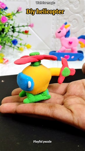 DIY Mini Helicopter with Clay | Satisfying Kids Craft 🚁 😱#shorts #youtubeshorts #viral #diy #kids