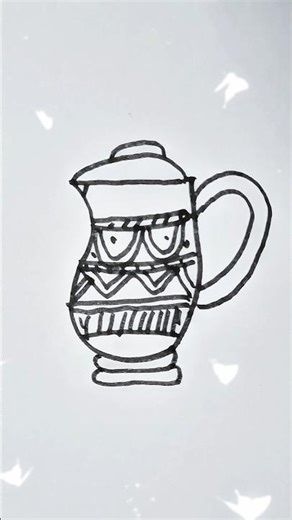 Relaxing Pot Sketch ✏️ | Simple Line Art | #sketch #shorts #easy #easydrawing #trending #drawing