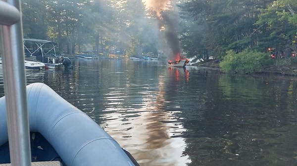 Person injured after 2 boats catch fire on Sebago Lake