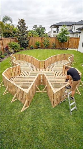 I Built a Giant Butterfly Swimming Pool Using Wooden Pallets