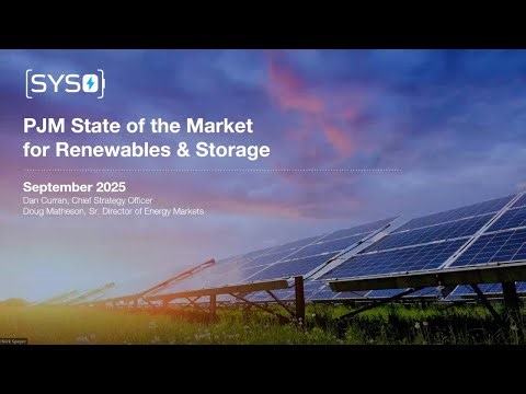 PJM State of the Market for Renewables and Storage