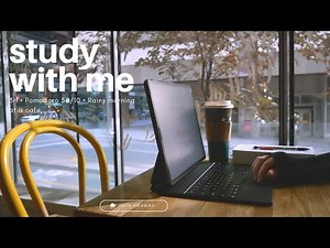 3-HOUR STUDY WITH ME 🌧️ Cozy Morning at a Cafe / rain sounds / Pomodoro 50/10 / No Music [Ambient]
