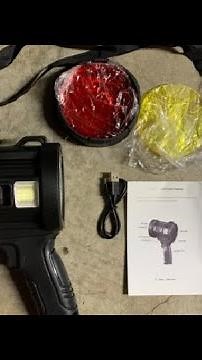 Rechargeable Spotlight, LBE 90000 Lumens Solar Flashlight Led Spot Light Outdoor Handheld Review