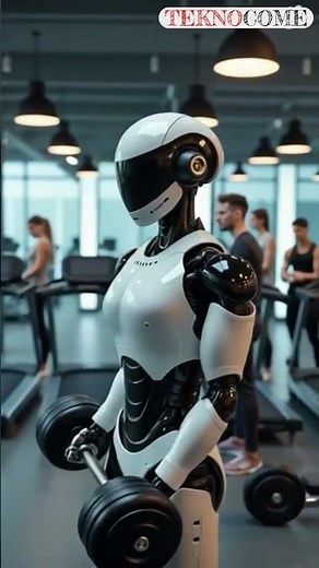 Robot Crushing a Workout at the Gym! 🤖💪 #robot #future #technology