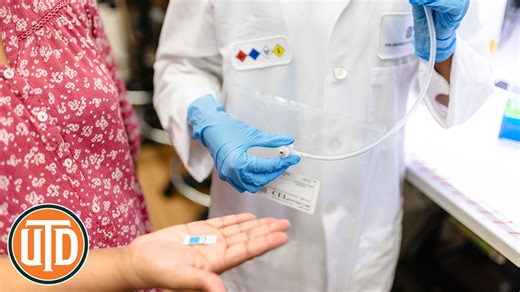 2.5K views · 49 reactions | Researchers in The Erik Jonsson School of Engineering & Computer Science at UT Dallas have developed biosensor technology that when combined with artificial intelligence shows promise for detecting lung cancer through breath analysis. Learn more: https://news.utdallas.edu/health-medicine/lung-cancer-breath-analysis-tool-2025/ | The University of Texas at Dallas | Facebook