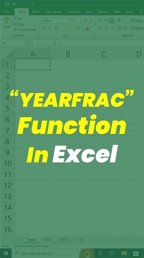 YEARFRAC Function in Excel Explained | Calculate Year Fraction Easily 📊✅ #Excel #YEARFRAC #ExcelFunctions #ExcelTips #ExcelTricks #Excel2025 #LearnExcel #ExcelTutorial #ExcelForBeginners #AdvancedExcel #msexcelshortcutkeys | Chalo Ye Bhi Seekhe