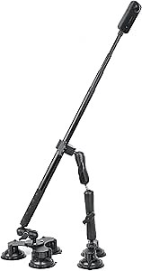 Fotoleey 360 Camera Suction Cup Car Mount Kit for Insta360 X4/X5 /X3/Ace Pro/Go 3 & GoPro Max/Hero 12/11 - Triple / 5 Suction Cups with Super Clamp & Selfie Stick for High-Speed Car Video Shooting