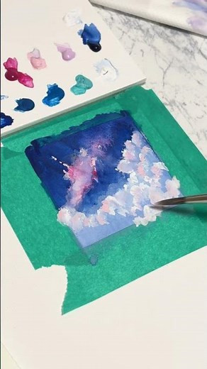 星空をアクリルガッシュで描いてみた！#art #sky #acrylicpainting #アクリルガッシュ #イラストメイキング #イラスト