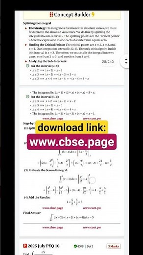 Integrals Class 12 CBSE PYQs #class12maths #cbse
