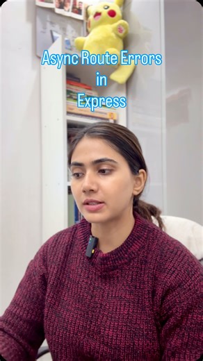 Kasturi Vats on Instagram: "Express 4, synchronous errors were handled automatically. If a normal route threw an error, Express would catch it and pass it to the error handling middleware. But async routes were different. If an error was thrown inside an async function, Express 4 did not catch it. That error became a rejected promise, and Express simply did not know about it. This is why developers had to manually handle async errors using try catch or by calling next with the error. Without tha