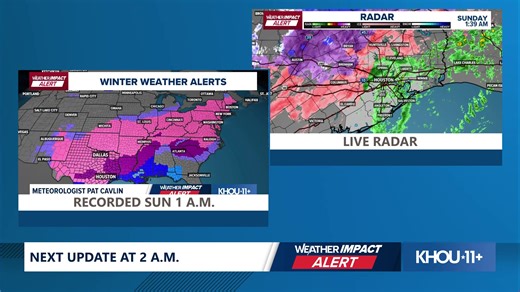 Tracking the winter storm moving into Texas, bringing sleet, ice and freezing temperatures. Live updates, radar and the latest forecast. | KHOU 11 News