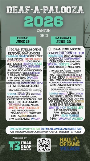 🚨 OFFICIAL TIMELINE JUST DROPPED 🚨 Two FULL days of Deaf culture, performances, community, football vibes, vendors, performances, history, games, and unforgettable moments 🏟️✨ 🔥 Friday = Deaf Juneteenth celebration featuring comedy, stepping, ASL Slam with WAWA 🔥 Saturday = main events performances community takeover 🔥 AND we’re ending Saturday night with the official Deaf Night Out (DNO) After Party 😎🌙 From the Stadium ➡️ to Symphony Hall ➡️ to the after after party… this weekend is STA