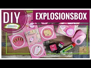 Explosionsbox Einschulung Mädchen 10,5cm Geschenkschachtel DIY IDEE mit Papier [Tutorial | deutsch]