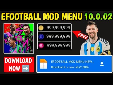 Efotball UNLIMITED COINS & GP UNLOCKED | EFOOTBALL MOD MENU UNLIMITED MONEY