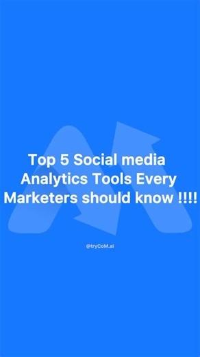 Top Social Media Analytics Tools Every Marketer Should Know! Staying ahead in 2025 means tracking what really drives engagement. Here are 5 tools that make social media analytics smarter 👇 Buffer – Simplify your scheduling and get quick insights that actually matter. Sprout Social – Powerful analytics with a clean dashboard built for strategy and teamwork. Hootsuite – Track, compare, and manage all your platforms from one smart place. @trycom.ai – All-in-one social & web analytics built for bra