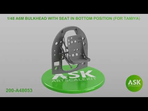 1/48 A6M Bulkhead with Seat in BOTTOM position - ASK 3D Print rec. for Tamiya