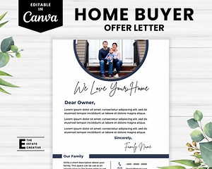 Home Offer Letter Template, Home Buyer Letter, Canva Buyer Offer Letter, Home Buyer Offer Letter, Real Estate Prospect Letter, to Seller - Etsy