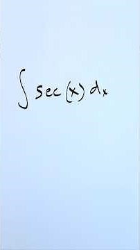 Unusual way for Integrating sec(x)