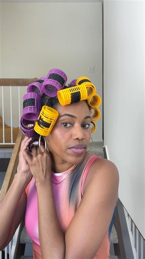 I broke the first rule of a roller set- stay under the dryer longer haha #naturalhairstyles #hair
