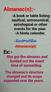 Almanac(n)||Everyday vocabulary||word of the day is"almanac".