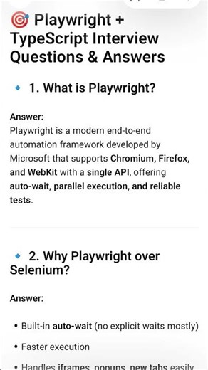 Playwright and Typescript interview Questions and Answers EP1 #shorts