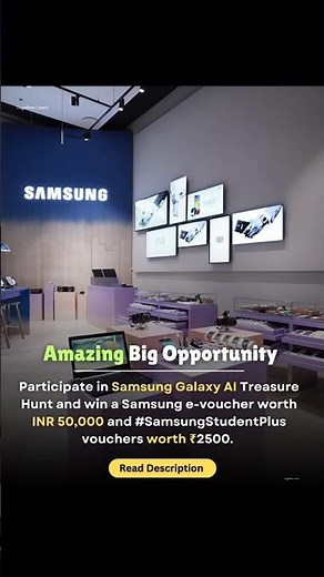 Win ₹ 50,000 Samsung Voucher 😮 || Participate in Online Treasure Hunt || Samsung Galaxy AI #shorts