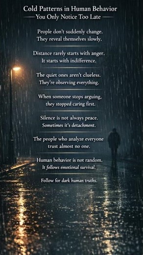 Cold Patterns in Human Behavior You Only Notice Too Late