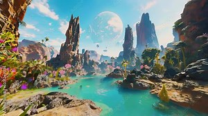 Alien Landscape , 4K Ultra HD footage Perfect for Professional Projects, tech presentations, product showcases and professional digital content. Stock Video
