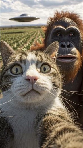 ⭐️오랑우탄과 고양이의 셀카 #cat #orangutan #ufo #friends [18인급동]