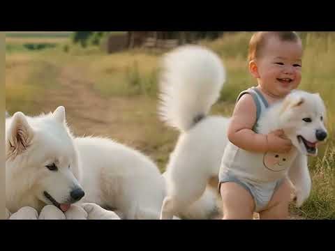 Cute baby 😍 and dog