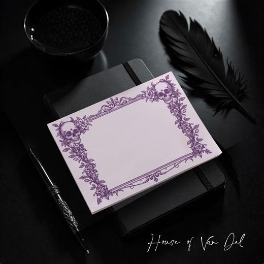 8x6 Inch Purple Skull Post-it® Purple Sticky Notes Gothic Notepad - Etsy