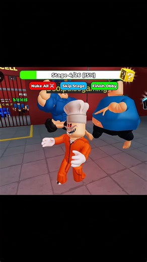 Try To Escape From Fat vs Powerful Prison Run obby #roblox #shorts