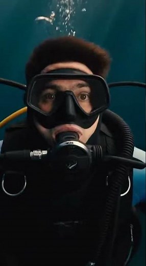 Lone Diver Descending into the Deep Ocean #ai #deepsea #oceanmystery