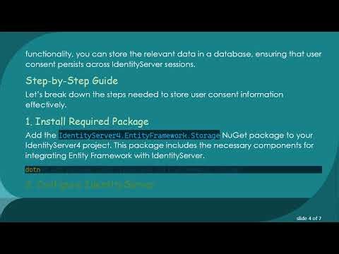 How to Persist User Consent Information in Database for Identity Server